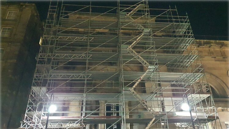 Newcastle train station scaffolding